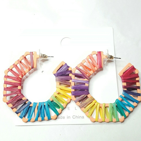Jewelry - Rainbow Raffia Earrings
